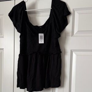 Torrid Black Smocked Women's Blouse